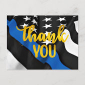 Politievlag Gold Script Law Enforcement Bedankt Briefkaart (Voorkant)