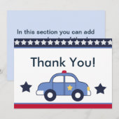 Politievoertuig/Cop Car Hero Dank u wel kaarten (Voorkant / Achterkant)