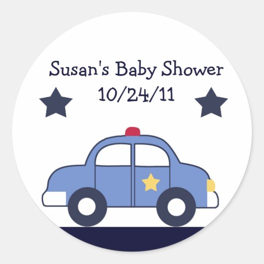 Politievoertuig/Cop Car Stickers/Envelopzegel Ronde Sticker (Voorkant)