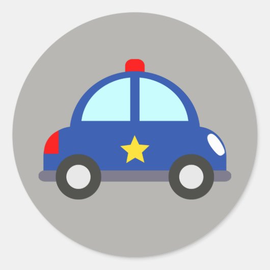 Politievoertuig Ronde Sticker (Voorkant)