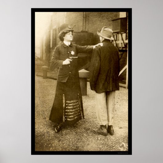 Politievrouw Arrestatie 1909 Poster (Voorkant)