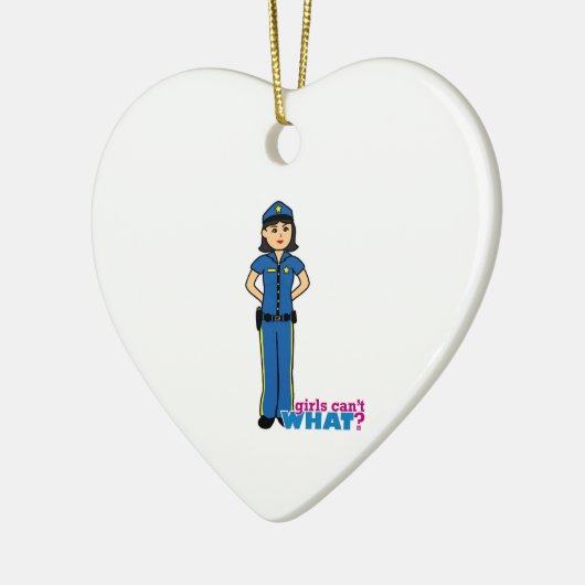 Politievrouw - Gemiddeld Keramisch Ornament (Links)