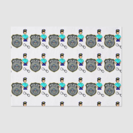 Politievrouw met decoratief weefselpapier tissuepapier (Voorkant)