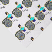 Politievrouw met decoratief weefselpapier tissuepapier (Detail)