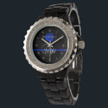 Politievrouw Thin Blue Line Roos Aangepaste naam Horloge<br><div class="desc">Een elegant horloge op maat van de vrouw van de politieagent of van een ander vrouw dat hem steunt. Voel me vrij om jouw naam toe te voegen en te klikken aanpassen om het even welke elementen te veranderen alstublieft.</div>