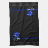 Politievrouw Thin Blue Line Roos Aangepaste naam Theedoek (Verticaal)