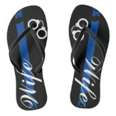 Politievrouw Thin Blue Line Teenslippers (Voetbed)