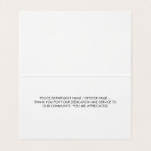 Politiewaardering op maat van blauwe lijn visitekaartje (Binnenkant ongevouwen)