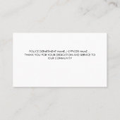 Politiewaardering wetshandhaving Dank u Visitekaartje (Achterkant)