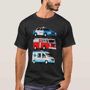 Politiewagen Brandweerwagen Ambulance Eerstehulpve T-shirt