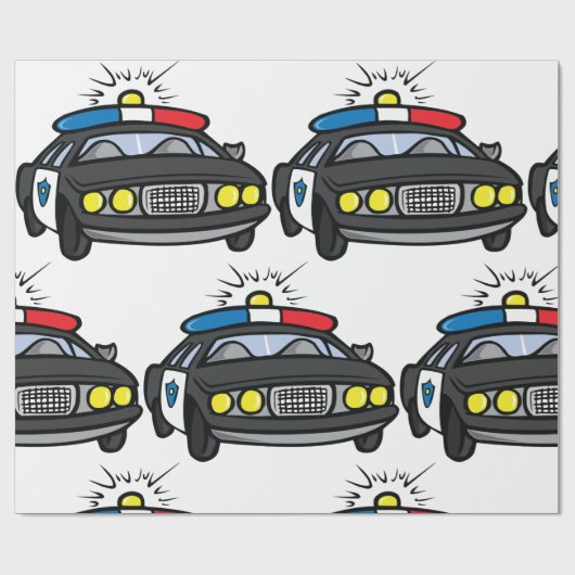 Politiewagen Cadeaupapier (Vlak)