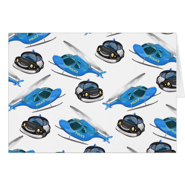 Politiewagen en helikopter (Voorkant Horizontaal)