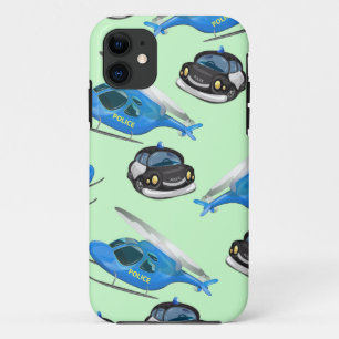 Politiewagen en helikopter iPhone 11 hoesje