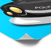 Politiewagen en helikopter poster (Hoek)
