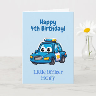 Politiewagen Felicitaties, Persoonlijke Verjaardag Kaart