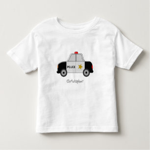 Politiewagen gewoon naam toevoegen kinder shirts