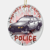 Politiewagen Keramisch Ornament (Links)