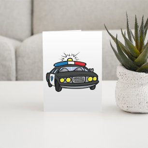 Politiewagen met knipperende sirenes kaart