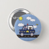 Politiewagen Ronde Button 5,7 Cm (Voorkant /achterkant)