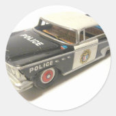 Politiewagen Ronde Sticker (Voorkant)