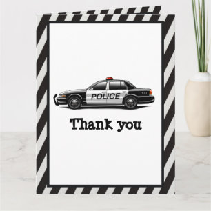 Politiewagen Sirene Jongens Verjaardag bedankt Kaart