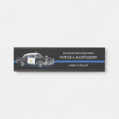  politiewagen Thin Blue Line Name Desk Deurbordje (Voorkant)