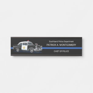  politiewagen Thin Blue Line Name Desk Deurbordje