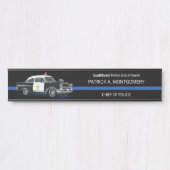  politiewagen Thin Blue Line Name Long Desk Deurbordje (Voorkant)