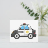 Politiewagen voor Cartoon Briefkaart (Staand voorkant)