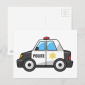 Politiewagen voor Cartoon Briefkaart (Voorkant / Achterkant)