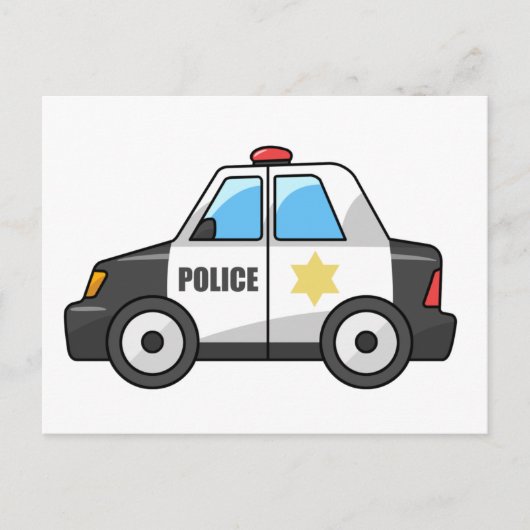 Politiewagen voor Cartoon Briefkaart (Voorkant)