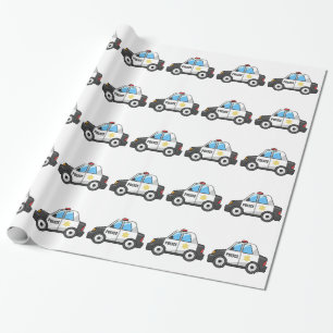 Politiewagen voor Cartoon Cadeaupapier