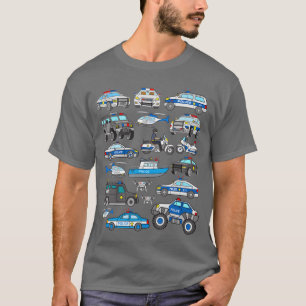 Politiewagen voor jongens Cop-voertuigen Peuter SW T-shirt