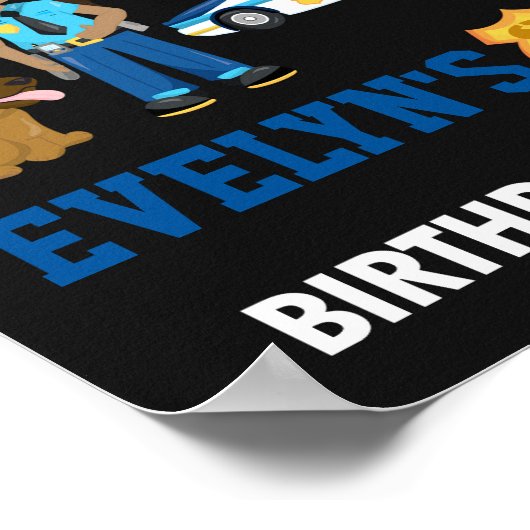 Politiewelkomstpartij bord Meisjespolitie badge po Poster (Hoek)