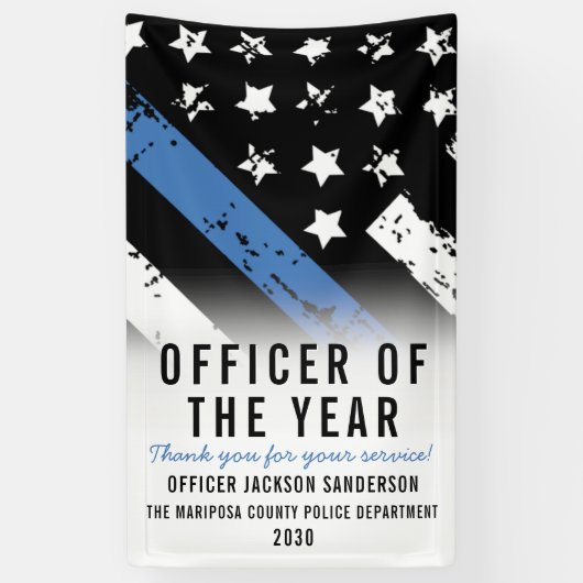 Politiewerknemer van het Jaar van de wetshandhavin Spandoek (Verticaal)