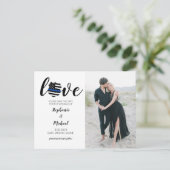 Politiewet Handhaving Foto Weduwsdatum Aankondigingskaart (Staand voorkant)