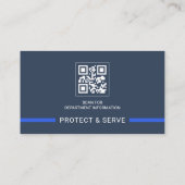 Politiewetshandhaving QR-code dunne blauwe lijn Visitekaartje (Achterkant)