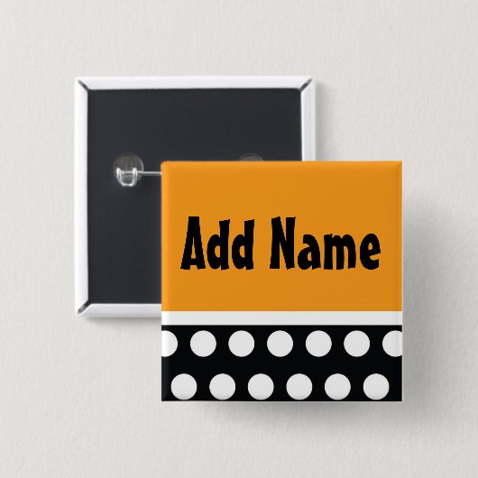 Polk A Dot Halloween Name Button (Voorkant /achterkant)