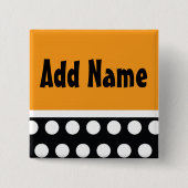 Polk A Dot Halloween Name Button (Voorkant)