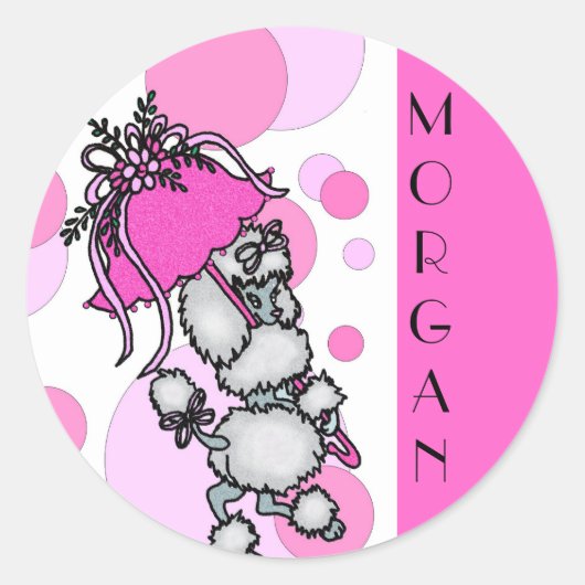 Polk-a-stippen N Poedels-  Ronde Sticker (Voorkant)