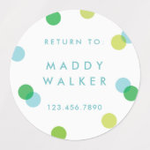 Polk a stit confetti waterbestendige kindersticker labels (Design 2)