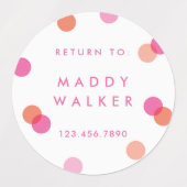 Polk a stit confetti waterbestendige kindersticker labels (Design 1)