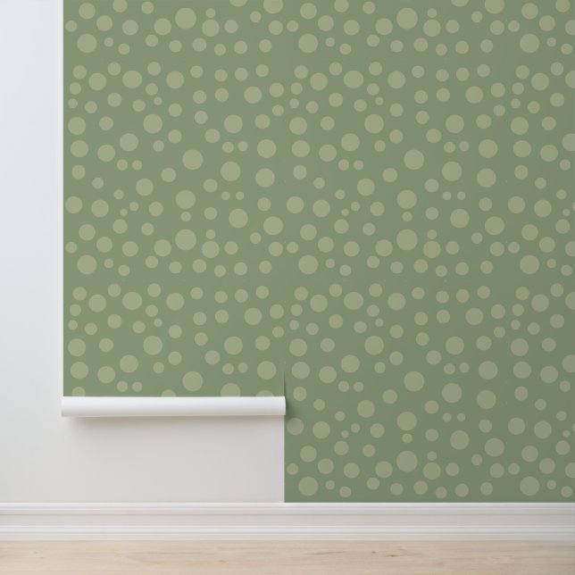  Polk Stippen en Sage Green Textured Behang (Applicatie)
