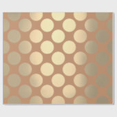 Polka Big Stippen Brown Beige Foxier Gold Ivory Cadeaupapier (Vlak)
