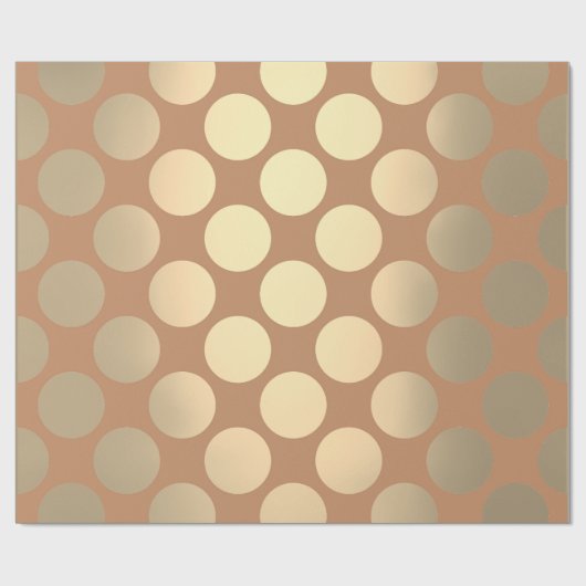 Polka Big Stippen Brown Beige Foxier Gold Ivory Cadeaupapier (Vlak)