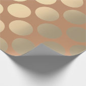 Polka Big Stippen Brown Beige Foxier Gold Ivory Cadeaupapier (Hoek)