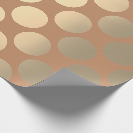 Polka Big Stippen Brown Beige Foxier Gold Ivory Cadeaupapier (Hoek)