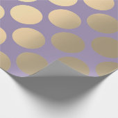Polka Big Stippen Paars Plum Foxier Gold Ivory Cadeaupapier (Hoek)
