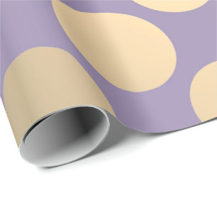 Polka Big Stippen Paars Plum Foxier Gold Ivory Cadeaupapier