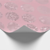 Polka Big Stippen Roze poeder Blush Glitter Roos Cadeaupapier (Hoek)